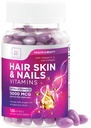 Vitamines pour les cheveux, la peau et les ongles pour les femmes - Biotin 5000mcg pour soutenir la croissance des cheveux avec huile d'argan, collagène et acide hyaluronique, belle peau, plus forte, cheveux et ongles supplément vitamine - 120 Softgels