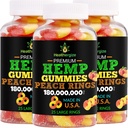 3PACK Hanf Gummis Premium HempOil frische Peach Ringe Hanf Gummy-für Schlaf, ruhig, Relax, Chill-Natural Essbare Party-Made in USA
