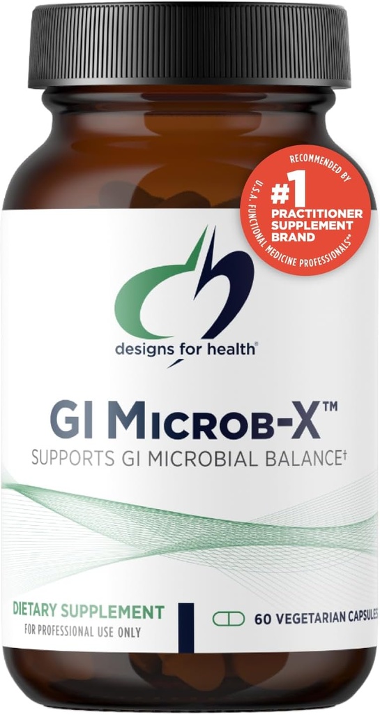 Designs für Gesundheit GI Microb-X - Botanical Gut Support, Cleanse + Detox Supplement mit Tribulus, Berberine + Barberry Extract - Vegetarisch + Non-GMO (60 Kapseln)