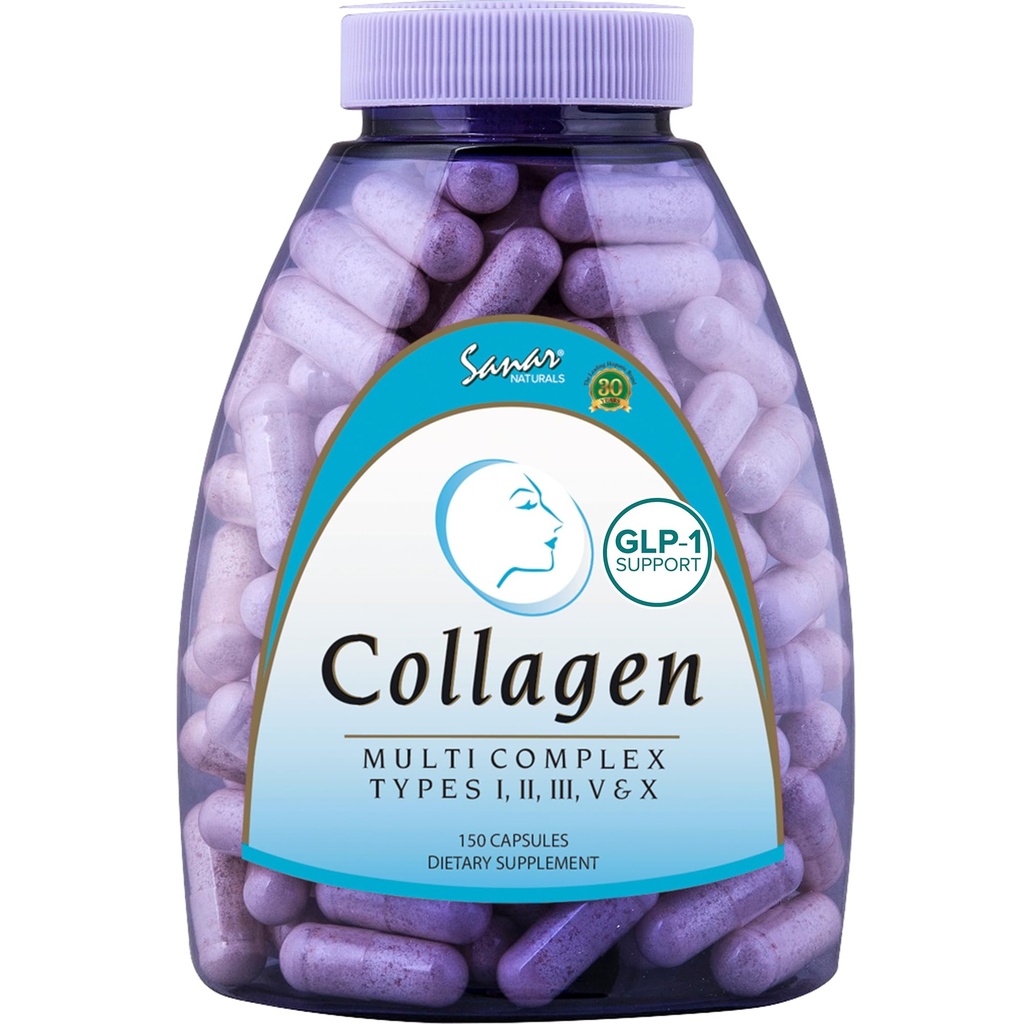 Sanar Naturals Multi Collagen Pillen - Typ I, II, III, V, X - Extra Strength Hair Skin Nails Joints - hydrolysiertes Kollagen für Frauen und Männer, 150 Kapseln