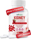 Advanced Kidney Cleanse Detox & Repair - 24-in-1 Kidney Support Supplement mit Kräuterformel für Nieren- und Harnwege-Gesundheit - Non-GMO, Made in USA, 60 Kapseln