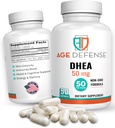 Capsules DHEA - Suppléments DHEA - Soutien à l'énergie naturelle et immunitaire - Soutien à la vitalité, à l'élasticité cutanée et au bien-être général - Supplément DHEA pour les femmes et les hommes (50 mg)