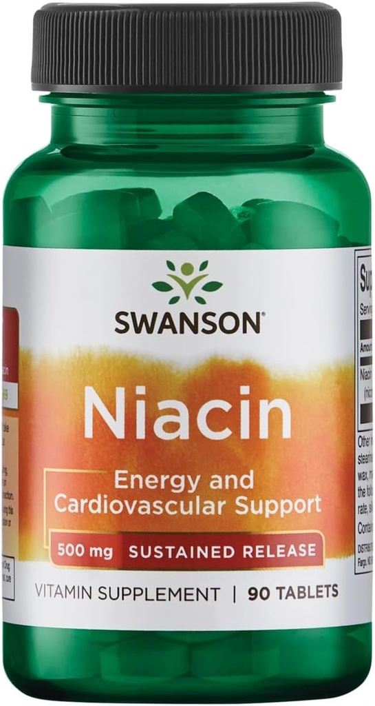 Swanson Libération soutenue Niacin 500 Milligrammes 90 Tabs