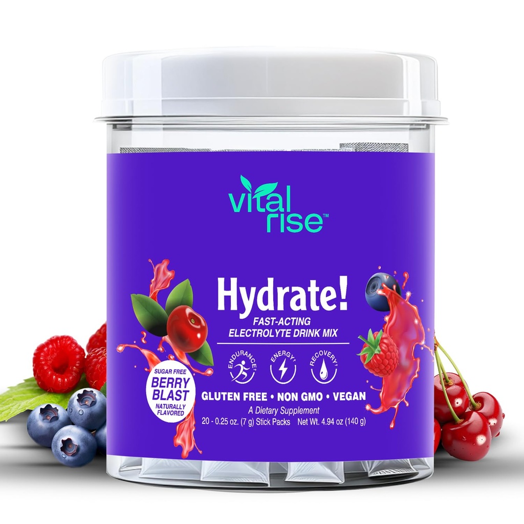 Vital Rise® Hydrate! - Berry Blast - Packs de poudre d'hydratation (paquet de 1)