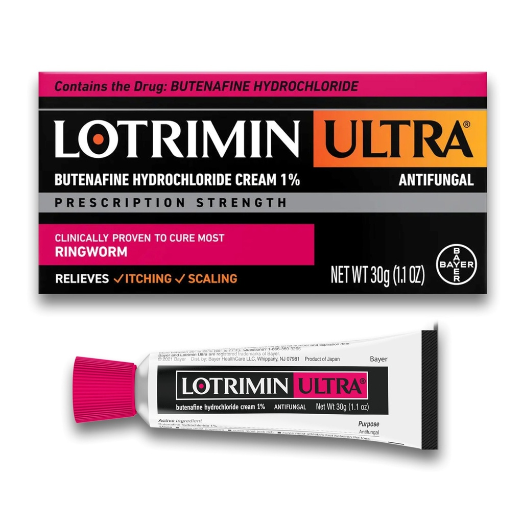 Lotrimin Ultra Ringworm Cream, Butenafine Hydrochlorid 1%, Effektive Antifungal Behandlung der meisten Ringworm, 1.1 Unze (30 Gramm)