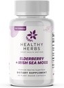 Healthy Herbs Wildcrafted Elderberry Sea Moss Capsules | 2600mg Irish Sea Moss + Elderberry Essentials Blend | US-Made, Vegan, Non-GMO, Easy-Swallow (60 Kapseln)