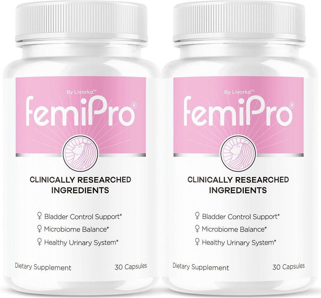 (2 Pack) FemiPro Bladder Control Pillen - Original FemiPro Capsules, Femi Pro Bladder Control Support Supplement, Probitic FemiPro Pillen für allgemeine Gesundheit und Wellness Bewertungen, 60 Kapseln 2 Monate