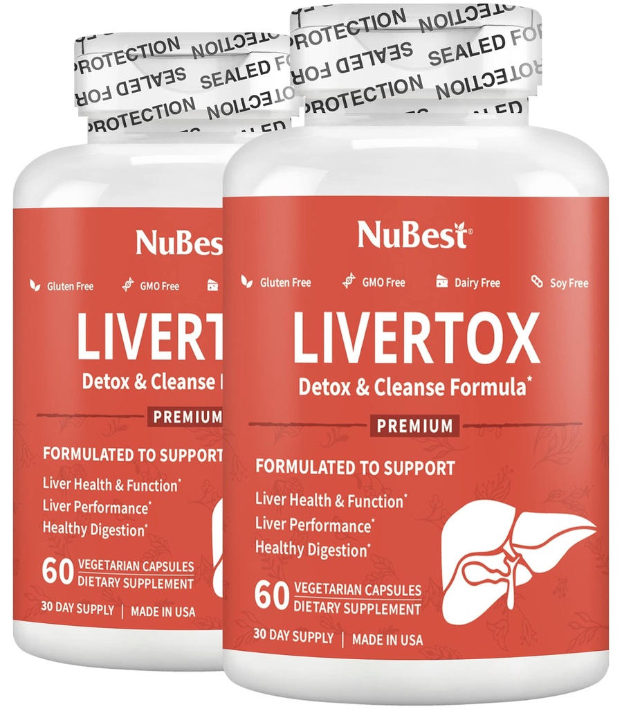 LiverTox - Advanced Liver Detox & Cleanse Formula - Herbal Liver Support mit Milchdistel, Turmeric, Artichoke, Dandelion, Beet & Zinc Hilft Liver Function & Digestion | Pack 2