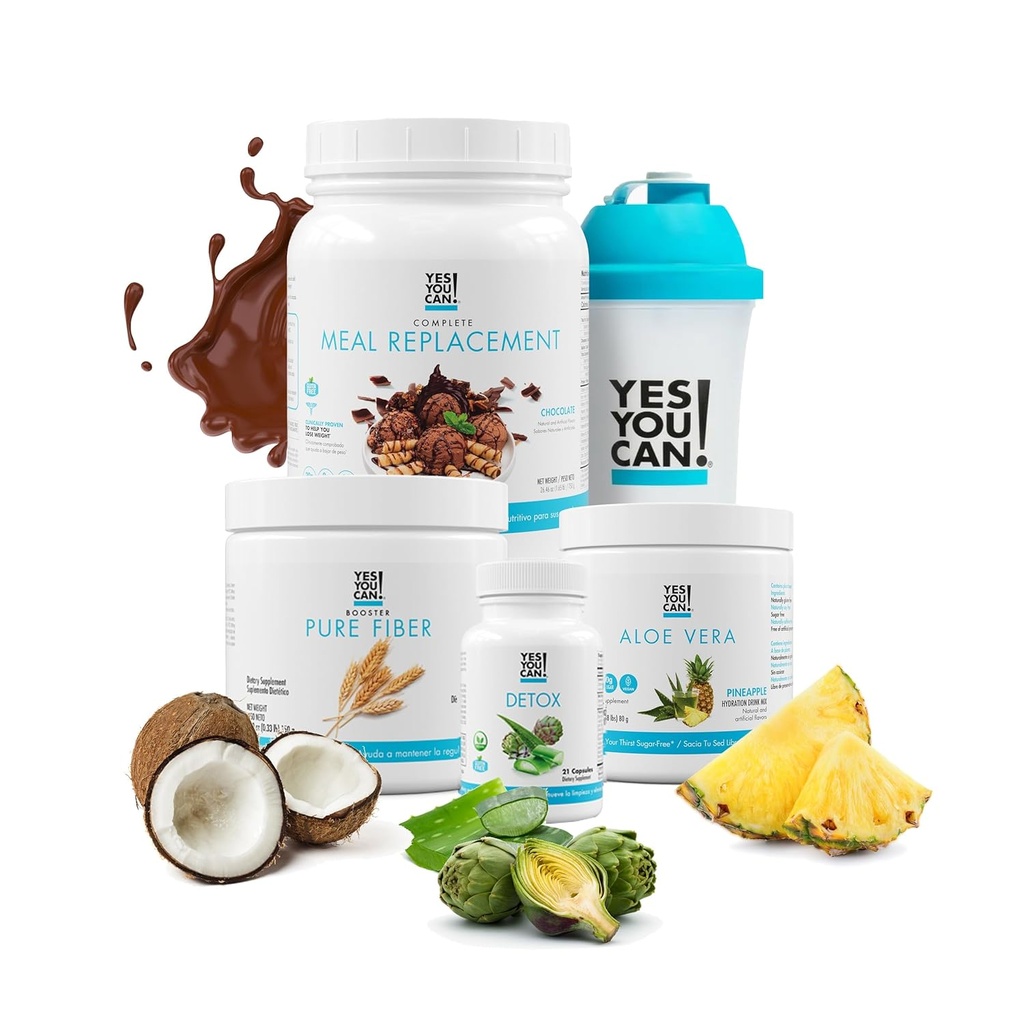Detox Plus Kit, Daily Cleanse Pure Fiber Meal Ersatz, Drink Mix, Shake Booster und Supplement, Body Cleanse Kit für Damen, Daily System Cleanse - Schokolade, Aloe Vera Hibiscus