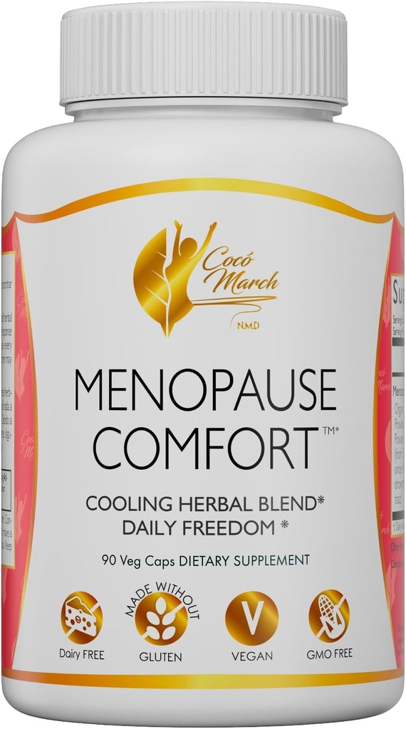 Cocó March N.M.D Menopause Comfort Fast Relief von Flushing, Cooling Herbal Blend - Dairy Free, Gluten Free, Vegan, GMO Free, 90 Veggie Caps