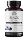 Capsules d'huile de graines noires (non OGM et végétalien) Nigella Sativa pressée à froid fournissant de l'huile de graines de cumin noir pur.