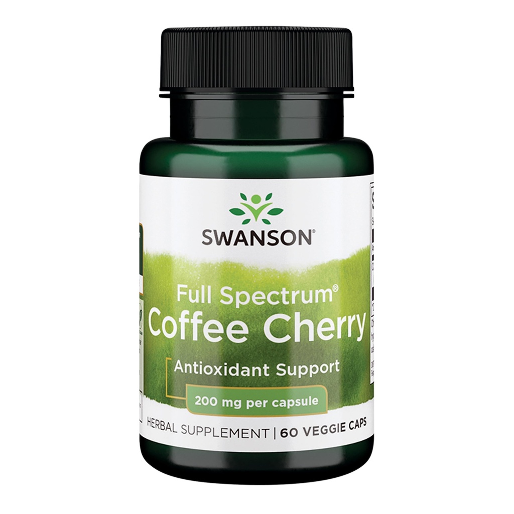 Swanson Full-Spectrum Coffee Cherry - Kräuterergänzung Förderung Immunsystem Unterstützung & liefern wesentliche Phytonutrients - natürliche Gesamt Wellness-Unterstützung - (60 Veggie Kapseln, 200mg Jeder)