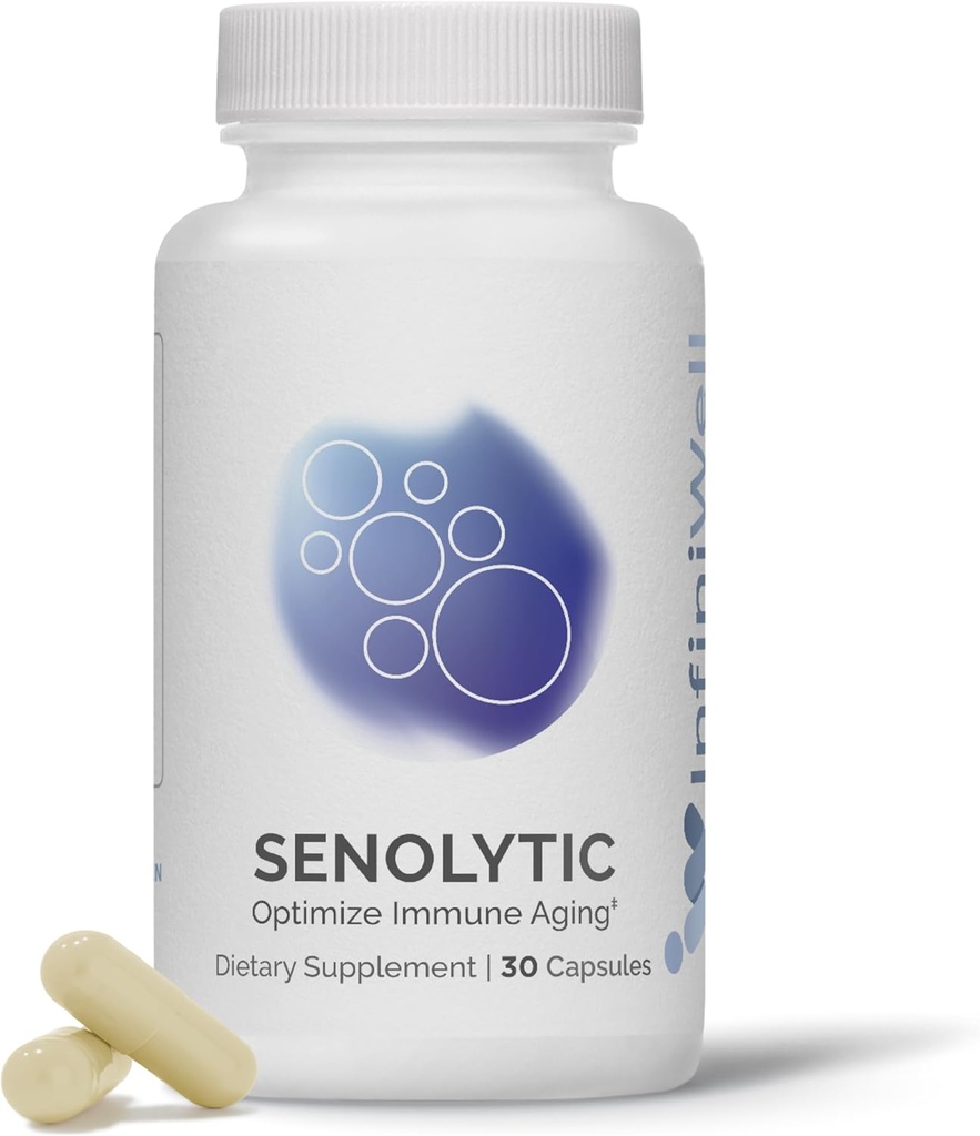 InfiniWell Senolytic Longevity Supplements - Optimieren Sie die zelluläre Alterung, helfen, kognitive Funktion und neurologische Verarbeitung zu unterstützen - mit Resveratrol, Pterostilbene & Quercetin (30 Kapseln)