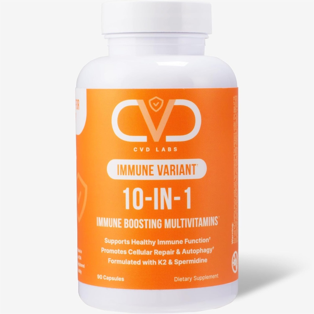 10-in-1 Immun-Variante, Immun-Booster-Ergänzung mit Vitamin B-Komplex, Zink, Kurkuma, Vitamine C & D für Immununterstützung und Verteidigung, Immunität Multivitamin für Frauen & Männer, 90 Kapseln