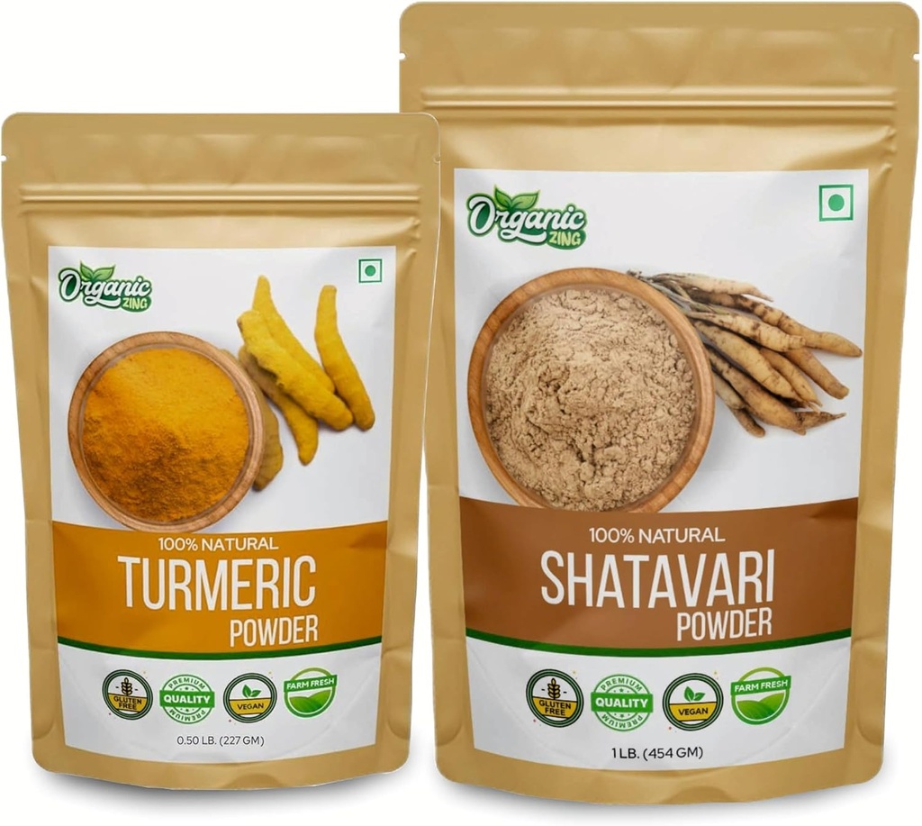 ORGANISCHE ZING Shatavari- 454g & Turmeric Powder- 227g