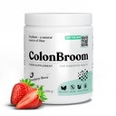 ColonBroom Psyllium Husk Powder (Strawberry) - Colon Cleanse for Bloating Relief & Gut Health - Colon Broom Fiber Powder Drink - Vegan, sans gluten, Supplément en poudre de fibre non OGM, 50 portions