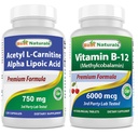 Meilleurs naturels Acétyl L-Carnitine et acide alpha lipoïque 750 mg et vitamine B-12 6000 mcg