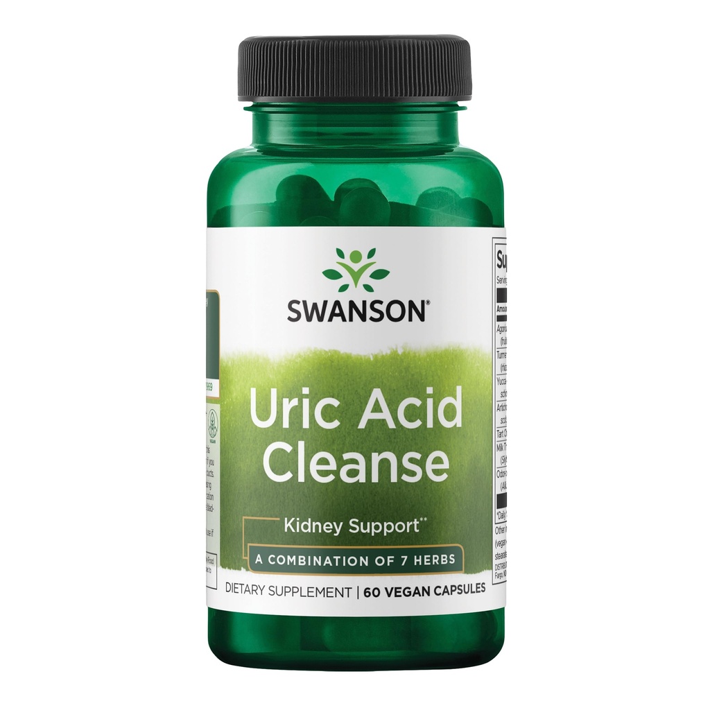 Swanson Uric Acid Cleanse - Natürliche Ergänzung Förderung der Nierenunterstützung - verfügt über eine leistungsstarke Kombination von 7 Kräutern - (60 Veggie Kapseln)