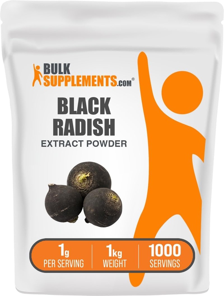 BulkSupplements.com Black Radish Extract Powder - Spanish Black Radish Supplement, Kräuterergänzung - Vegan & Glutenfrei, 1g pro Servierung, 1kg (2.2 lbs) (Pack von 1)