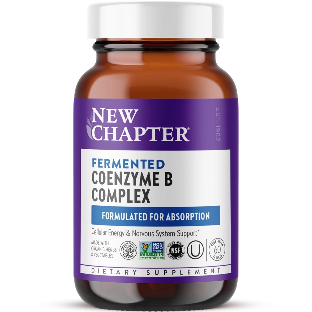 Neu Kapitel Vitamin B Complex – Fermented Coenzym B Complex Reich an Vitamin B12 + Vitamin B6 + Biotin + Hergestellt mit organischen Inhaltsstoffen - 60 ct