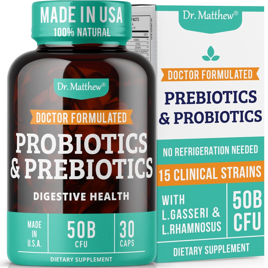 Präbiotika und Probiotika: Lactobacillus Gasseri, Lactobacillus Rhamnosus, Plantarum, Casei, Bifidobacterium longum, Lactis, Infantis. Probiotische Präbiotika, Pre und Probiotika für Verdauungsgesundheit.
