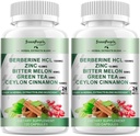 GREENPEOPLE Berberine Ergänzung mit Ceylon Cinnamon - 120 Graf Berberine 1500mg Berberine HCL Kapseln mit Bitter Melon/Artichoke Extrakte & natürliche Kräuter für Immununterstützung 2 Pack