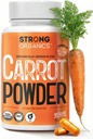 USDA Capsules de poudre de carottes biologiques (120), cultivés aux États-Unis, support pour les yeux, bêta-carotène, vitamine A, caroténoïdes, antioxydants, 106°F Max, végétalien, Kosher-2 mois