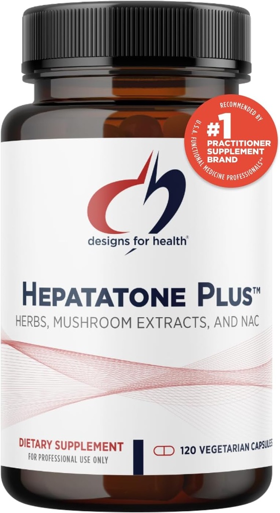 Designs für Health Liver Support Kapseln - Hepatatone Plus mit Milchdistel, NAC, Schisandra - Pilzextrakte für saubere + Immununterstützung - Leberentgiftungsergänzung für Männer + Frauen (120 Kapseln)
