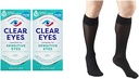 Klare Augen Sensitive Augentropfen 2 Pack & Truform Sheer Kompressionsstrümpfe Frauen Knie High 20 Denier Schwarz Medium