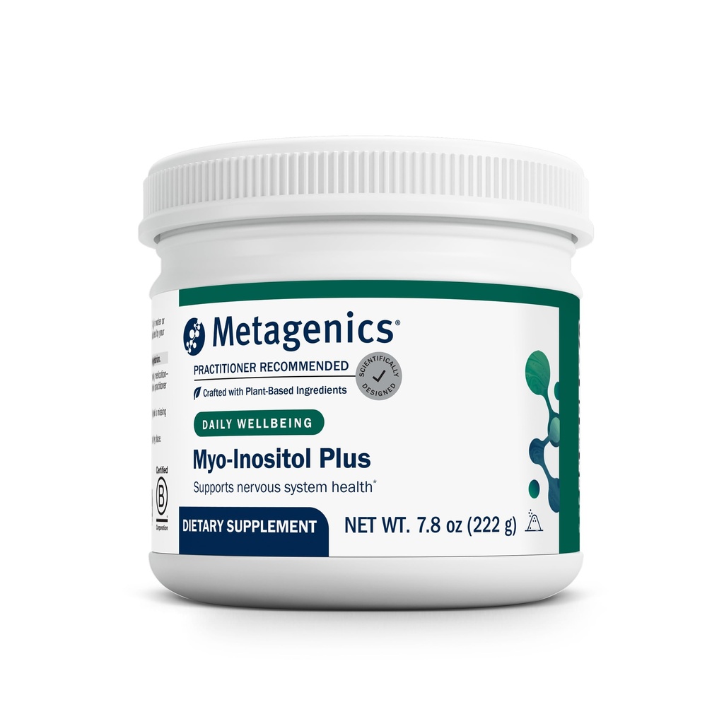 Métagène Myo-Inositol Plus - Magnésium chélaté et Myo-Inositol pour le système nerveux, le stress, le sommeil et l'humeur- non-OGM, sans gluten, végétalien - installation certifiée GMP - 30 portions