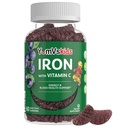 Supplément en fer pour les enfants – 5 mg Gummies pour les enfants avec vitamine C – Gummies à la crème de raisin – Soutient la santé immunitaire et aide à la carence en fer – Vegan, Kosher, non-OGM – 60 Compte