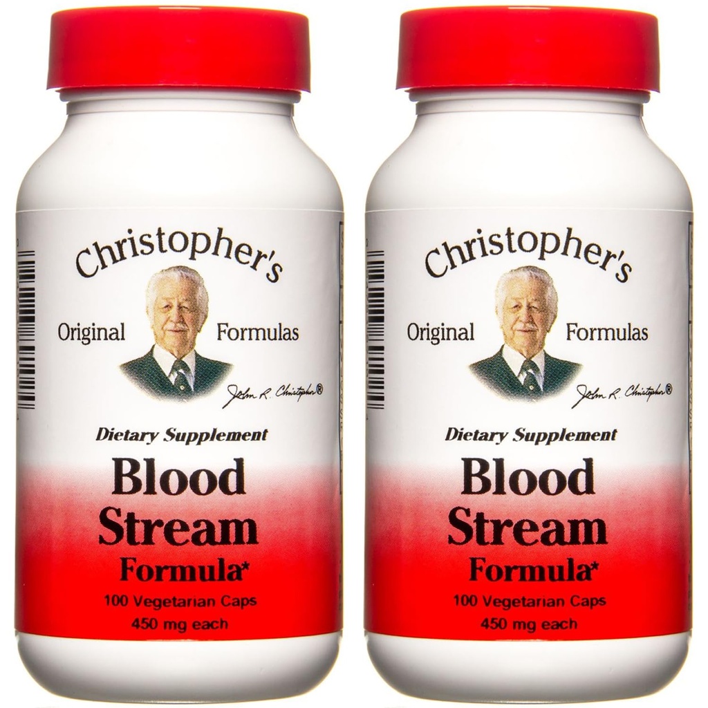 Christopher's Original Formulas Blood Stream Formula - Blood Circulation Supplements - Unterstützt Venenelastizität, Clean & Pure Bloodstream - Packung von 2