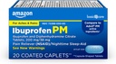 Amazon Basic Care Ibuprofen PM, Ibuprofen 200 mg und Diphenhydramin Citrat 38 mg Tabletten, Schmerzmittel und Nacht Schlafmittel, 20 Zähler