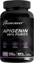 Apigenin Ergänzung 100mg von Kamille Extrakt 120 Count - 98% Reinheit- Apigenin Ergänzung für Schlaf, Stimmung, Kognition, Prostata Gesundheit - Ausgezeichnete Schlafhilfe, Non-GMO, keine Füllstoffe - 4-Monats-Versorgung