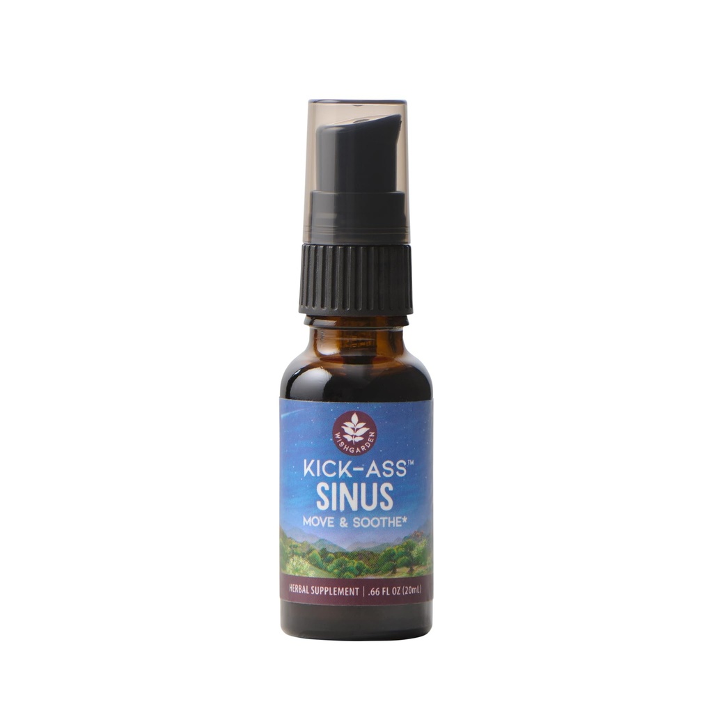 WishGarden Kräuter Kick-Ass Sinus - Herbal Sinus Relief, Sinus Congestion Relief und Sinus Druck Relief für Erwachsene, Natural Sinus Relief und Sinus Decongestant, All Season Sinus Support, .66oz