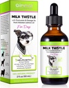 Milchdistel für Hunde, Hunde Liver Support Drops - Hundemilchdistel Hilft Hund Leber Detox, Pet Supplement Bäume mit Lachsöl, Curcumin C3 Complex und Omega 3 EPA & DHA, Bacon Flavor - 2 fl.oz