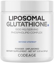 Codeage Liposomal Glutathione Pulver - 1000 mg Vegan reduziert L-Glutathione pro Servieren, Liposomale Lieferung - 2-Monats-Versorgung - Unflavored - Phospholipid - Non-GMO Gluten-Free - 2.22 Oz