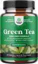 Grüner Tee Extrakt Kapseln - 500mg reines Blatt Grüner Tee Koffein-Ergänzung - EGCG, Koffein-Extrakt & Polyphenole-Ergänzung für gesunde Stoffwechselunterstützung für Frauen und Männer - Natürliche Detox - 60 Count