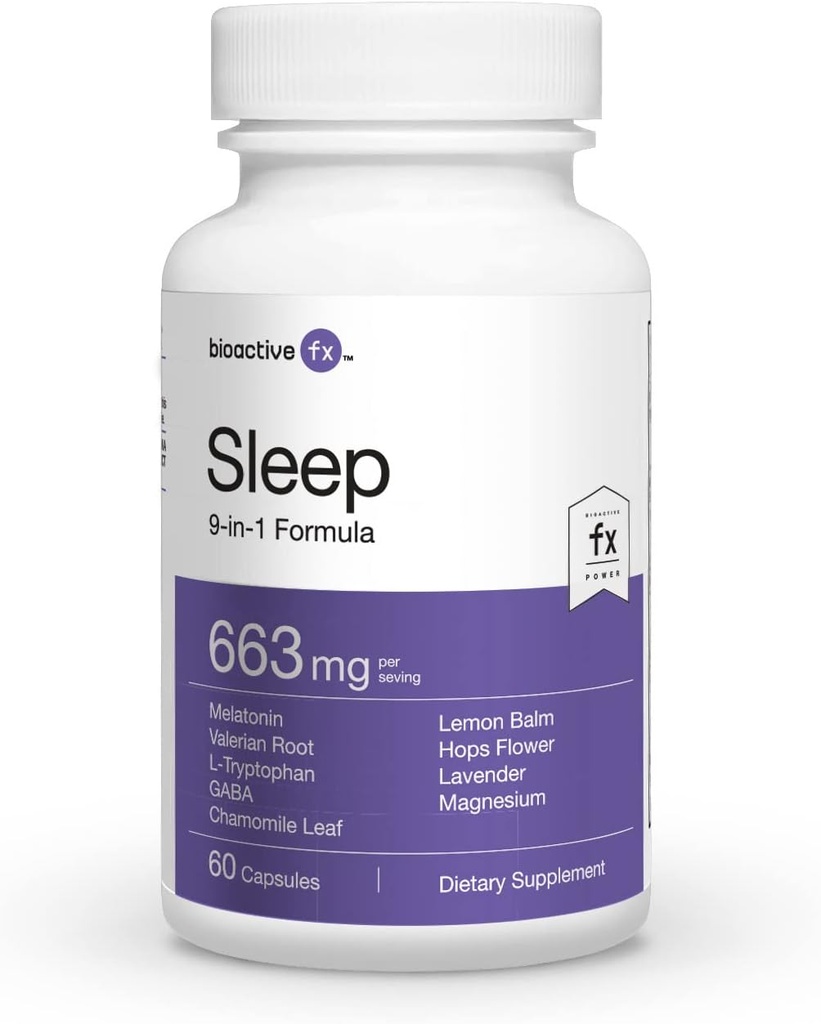 Sommeil - 60 Capsules - All Natural -100% sans médicament Aide au sommeil et non-habit formant- puissant 9-en-1 formule avec un complexe à base de plantes avancé