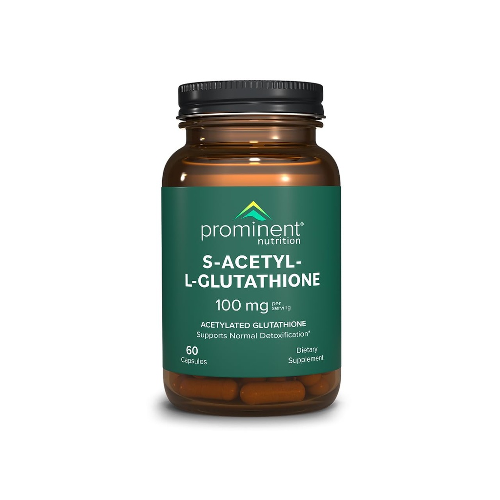 Prominent Nutrition S-Acetyl L-Glutathione Supplement - Klinisch getestet Emothion Acetylat Glutathione für normale Leberentgiftung Unterstützung & Optimaler Antioxidantieneffekt, Vegan - 1 Packung