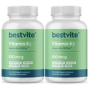 BESTVITE Vitamine K2 100 mcg sous forme de MK-7 (240 capsules végétariennes)(120x2) - Pas de stéarates - Vegan - Non OGM - Sans gluten