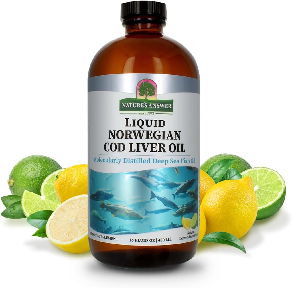 Nature's Answer Cod L'huile de foie supplément liquide, 16-Fluid Ounces