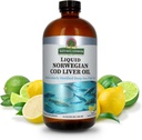 Nature's Answer Cod Liver Oil Liquid Supplement, 16-Fluid Unzen | Fördert ein gesundes Herz & Gehirn | Kognitive und Herz-Kreislauf-Unterstützung | Große Verkostung (Pack von 2)