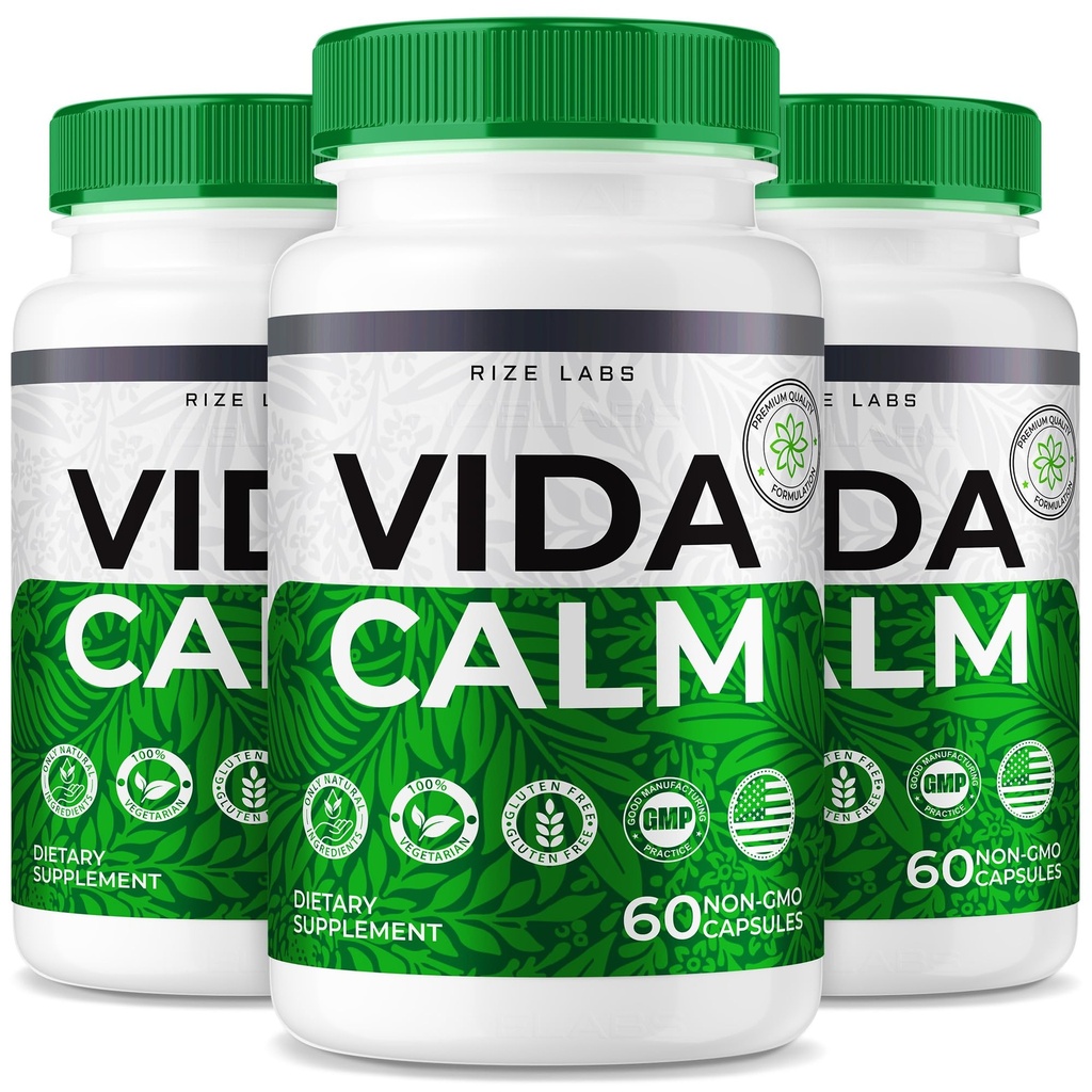 rize labs - Vida Calm Advanced Formula Capsules, Provides Maximum Strength, for Stress, Calming, Relaxation, Supplement (180 Capsules)