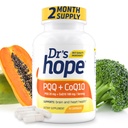 PQQ CoQ10 - PQQ 20mg avec CoQ10 100mg, supplément PQQ avec Coenzyme Q10 supplément soutient la santé du cerveau, 60 capsules de légumes - 1 gélule par portion