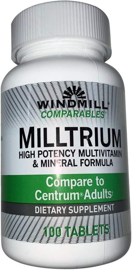 Windmill Comparables Milltrium High Potency Multivitamin und Mineral Tablets 100 Ea (Pack von 2)