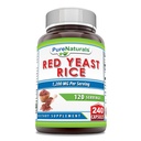Pure Naturals Red Yeast Rice 1200 Mg pro Servierung, 240 Kapseln Ergänzung | Non-GMO | Glutenfrei | Made in USA
