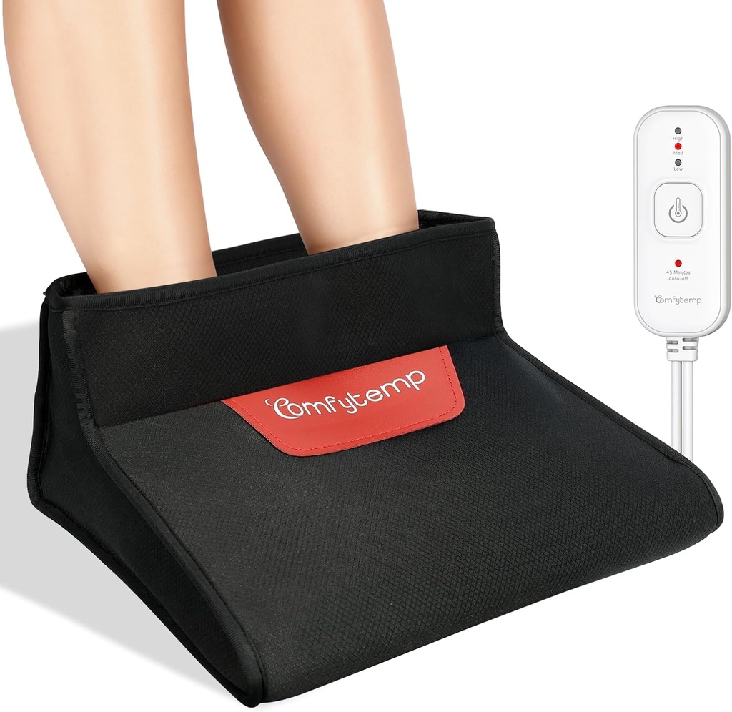 Comfytemp Electric Heated Fußwärmer für Männer und Frauen, 3D Fuß Heizkissen für kalte Füße Knöchel Relief, Dry Heat Feet Sanua unter Schreibtisch 45Auto Shut Off mit 3 Hitze, Büro Home Winter