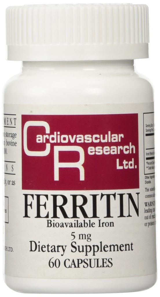 Recherche cardiovasculaire Ferritine Absorption maximale Supplément fer 1-Pack, 01-Cream,60 Capsules
