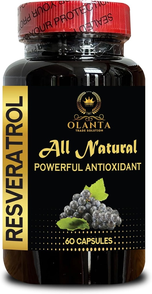 RESVERATROL Extract - Immununterstützung Kapseln, Energie- und Stoffwechselunterstützung, Antioxidantien für Immunität, Energieunterstützung und Immunverstärker - 1 Flasche 60 Kapseln